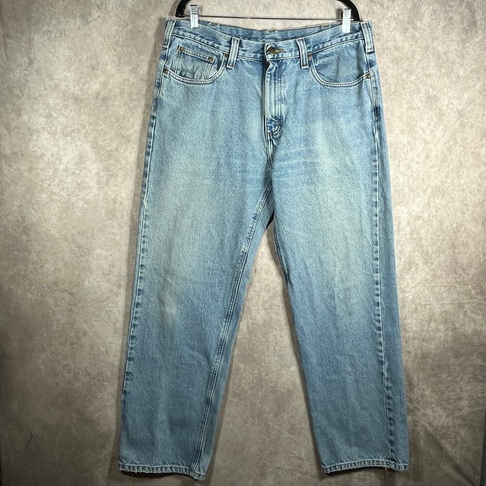 Carhartt Jeans Mens Size‎ 38X32 Blue Stonewashed Denim Relaxed Fit Workwear 8460